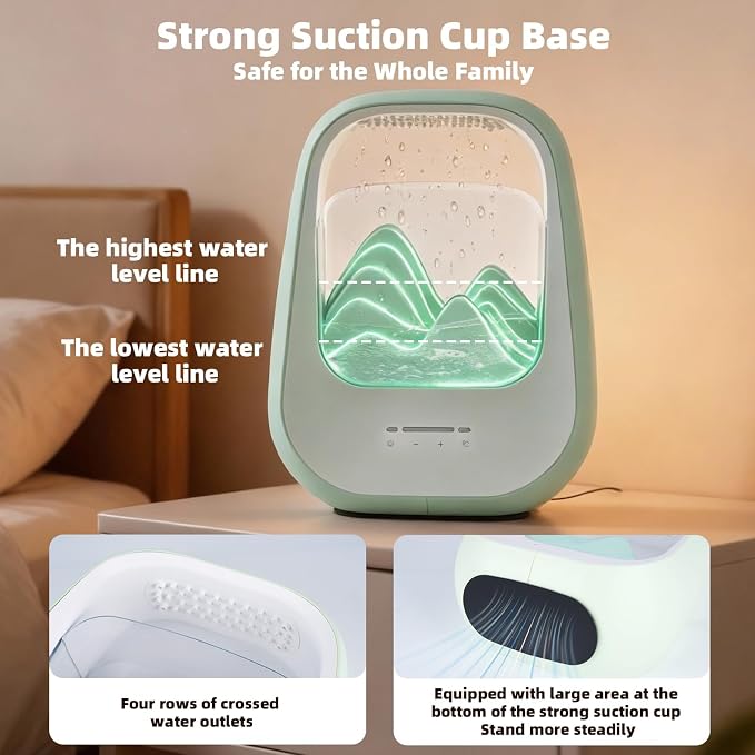 8-in-1 White Noise Sound Machine with Rain Drop Real Sound, Green | Sound Machine with Aroma Diffuser for Sleeping, Stress Relief, Night Light Timer for Bedroom Office Home Hotel SPA Decor