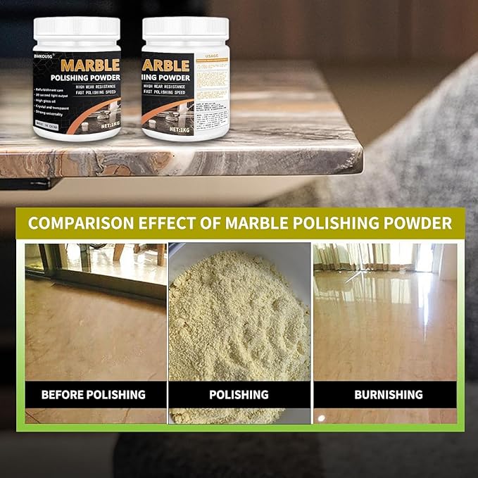 Marble Polishing Powder - Suitable for All Kinds of Stone, Countertops, Floors Polishing - Marble Polishing Treatment for Restoring Shine (2.2 lb) (1Pce)