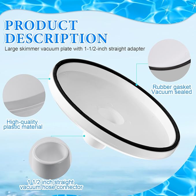 2pcs 7'' SPX1082CA Pool Skimmer Basket and 2 Pcs SP1106 Vacuum Plate Compatible with Hayward Skim Vac In-Ground Swimming Pool Skimmer SP1082, SP1083, SP1084, SP1085, SP1086, SP1075(Blue)