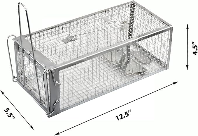 2-Pack Live Rat Traps Humane Chipmunk Mouse Vole Hamster Cage Traps