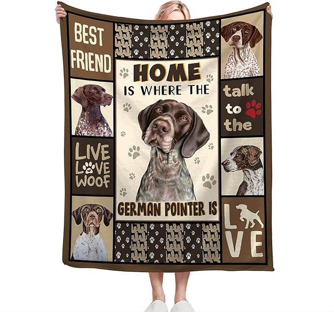 German Shorthaired Pointer Gifts & Decor: Cute Dog Throw Blanket - Soft, Warm, Cozy Fleece for Couch, Sofa, Bed - 60"x50"