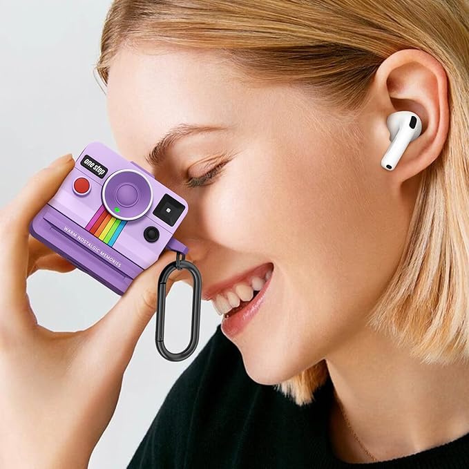 Retro Cases for AirPods 4 Case 2024 with Cleaner Kit - VISOOM Cute Fancy Protective AirPods 4th Gen Cases Cover Men Women Unique Polaroid Soft Cover for Apple AirPod iPods 4 Wireless Charging Case