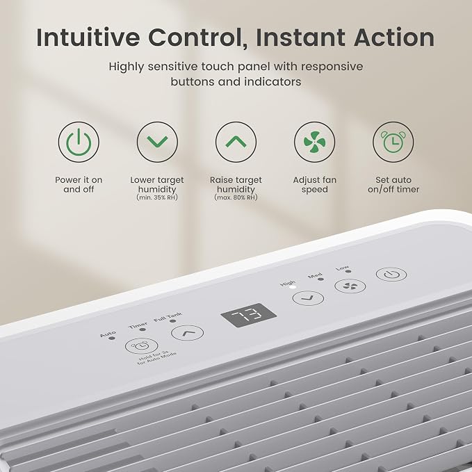 Waykar 150 Pint Energy Star Dehumidifier for Large Rooms up to 7,000 Sq. Ft. for Home, Basement, Commercial, Industrial, with Drain Hose & Tank, Auto Defrost, Ultra Quiet, Smart Auto Comfort Mode