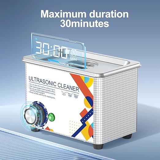 Granbo Ultrasonic Cleaner 800ML Ultrasonic Jewelry Cleaner 40kHz with Knob Timer, 304 Stainless Steel Sonic Cleaner, 110V Ultrasonic Parts Cleaner for Denture Dental Oral Irrigator Parts Glasses