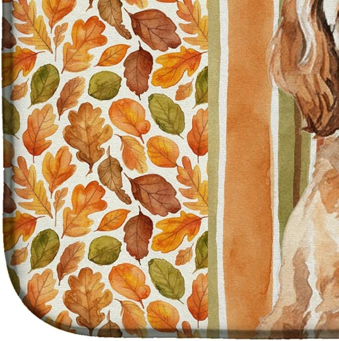 Caroline's Treasures Cavapoo Heirloom Fall Dish Drying Mat Absorbent Dish Drying Mat Pad for Kitchen Counter Dish Drainer Mat for Countertop, 14 x 21", Multicolor