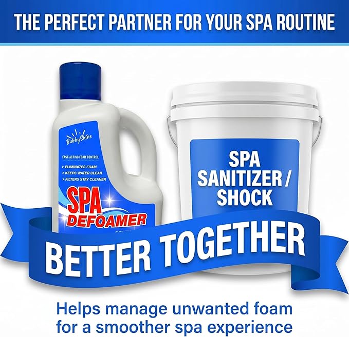 Hot Tub Defoamer, Spa Defoamer for Hot Tub Owners, 3L, Anti Foam for Hot Tub, Foam Down Hot Tub Foam Eliminator, Hot Tub Chemicals, for Spas & Inflatable Tubs – BubbyShine
