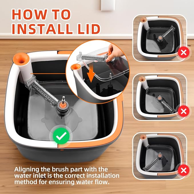 Spin Mop and Bucket Set with 10 Replaceable Microfiber Mop Pads with Self Separation Dirty and Clean Water System, Self Wringing 360° Rotating Square Mop Head for Hardwood Tile Marble Floors