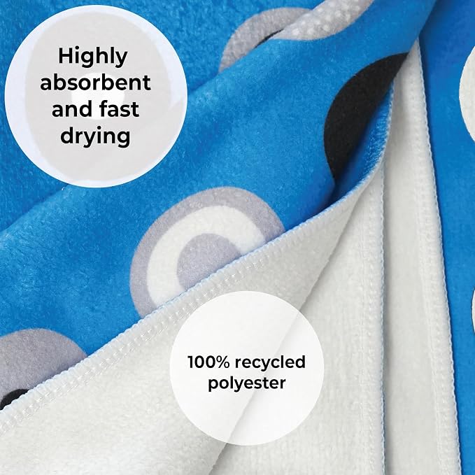 Skoy Kitchen Towel (Pack of 1) for Everyday Use, 100% Recycled Polyester Towel with Reversible Design, 18" X 24", Black and White