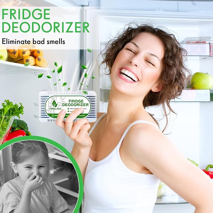 Threlaco 15 Pack Refrigerator Deodorizer Activated Charcoal Fridge Deodorizer Odor Eliminator for Refrigerators Wardrobe Closet Car Coolers and Basement