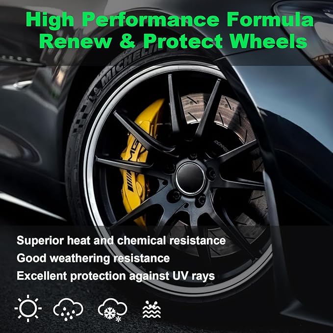 NADAMOO Aluminum Wheel Spray Paint, Aerosol Paint for Car Rim Recolor and Protection of Metal Surface, Gloss Black, 2 Cans, 13 Oz Per Can
