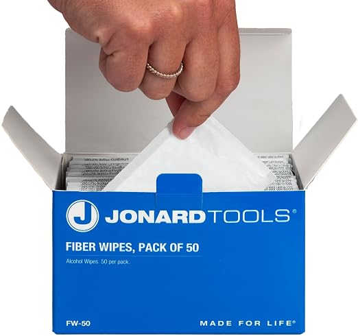 Jonard Tools FW-50 Fiber Wipes, Pack of 50
