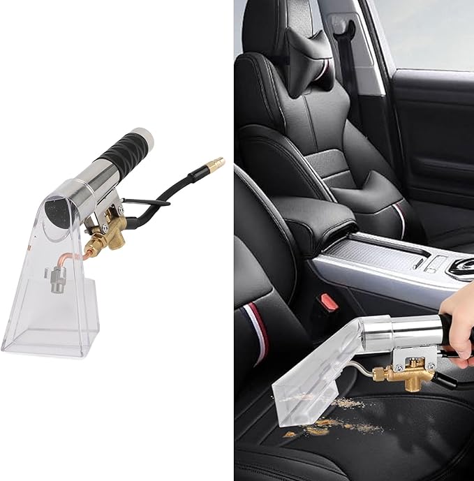 Yunseity Car Carpet Extractor, Upholstery Cleaner and Carpet Extractor and Auto Detailing Hand Wand Tool with Clear Head, Stainless Steel Upholstery Cleaning Tool for