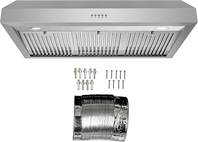 COSMO UC36 36 in. Haven Collection 380 CFM Ducted Under Cabinet Range Hood, LED Lights, Button Controls, Stainless Steel