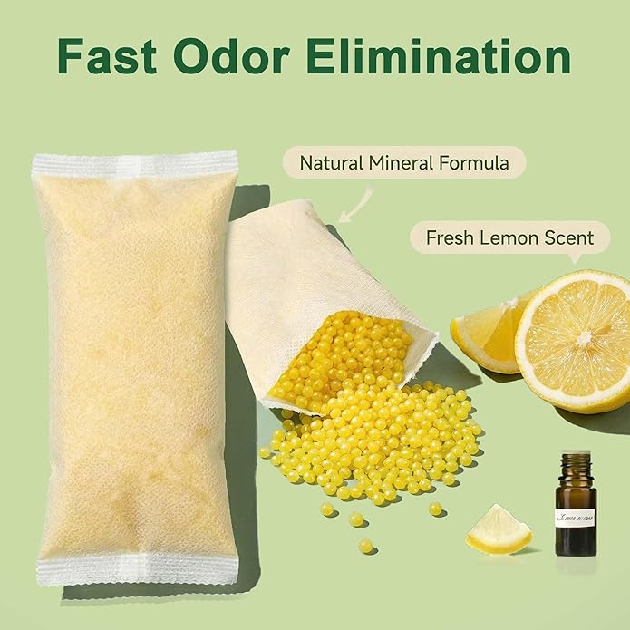 PurifyLogix Lemon Fresh Shoe Deodorizer, Natural Long-Lasting Powerful Odor Absorber for All Footwear, also Purifies Air in Closets, Gym Bags and Pet Areas, Odor Eliminator, 6PCS