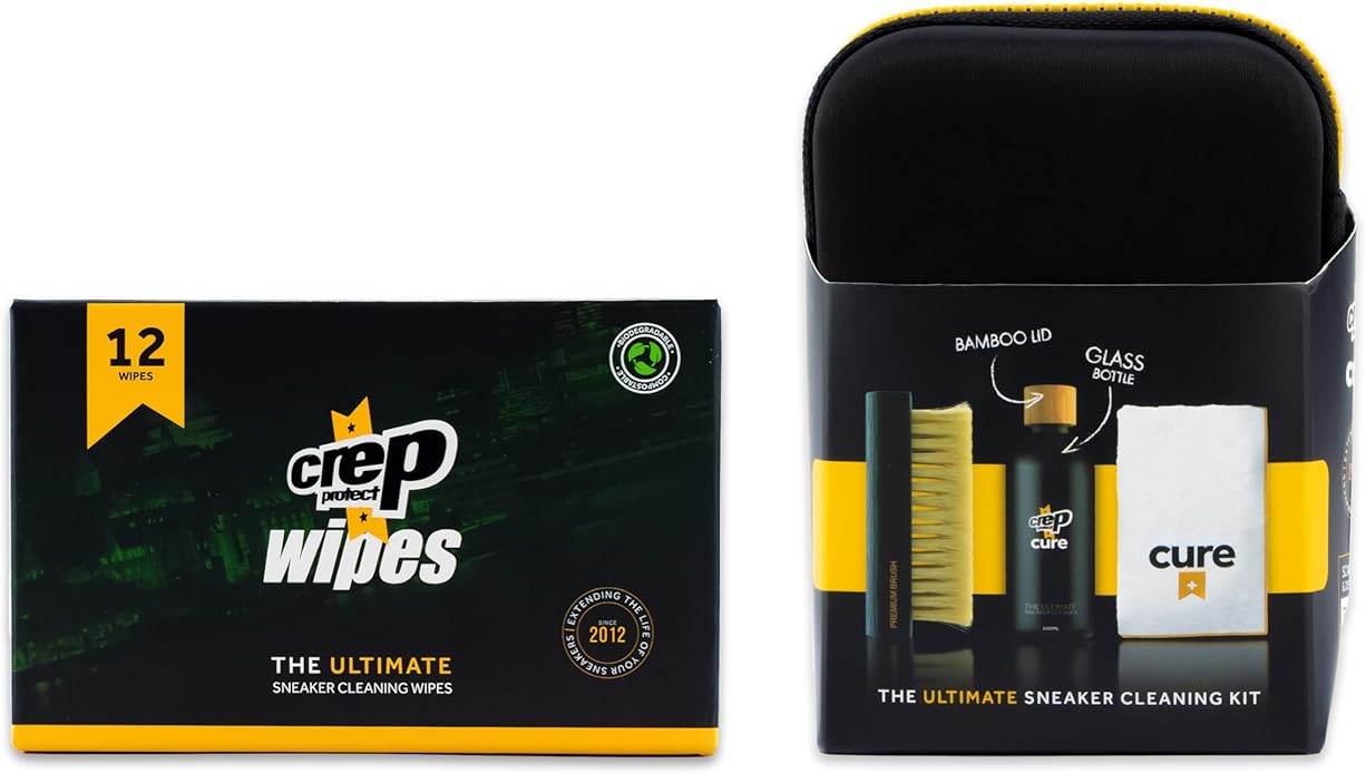 Crep Protect Biodegradable Sneaker Cleaning Wipes & Cure Premium Sneaker Cleaning Travel Kit