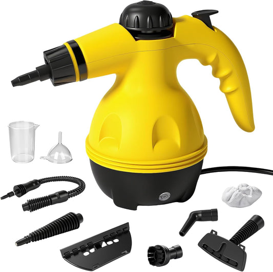 Handheld Steam Cleaner for Home, Powerful Pressurized Steam Cleaner Natural Steamer for Cleaning Car, Bathroom, Shower, Upholstery, Grout, Window, Grease