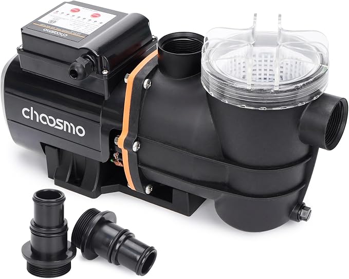 3/4HP Above Ground Pool Pump with Timer, 3120GPH 115V Self-Priming Pool Filter Pump Replacement for Sand Filter Systems, 1.25/1.5 in Adapters, Filter Basket, 41 ft Max Head