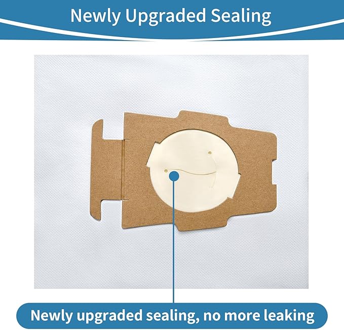 12 Bags + 4 Belts Vacuum Bags Compatible with Kirby Vacuum Cleaner Bags, Solid Cloth Dust Bag Fit All Kirby Generation & Sentria Models, Part # 205811 204814 204811 Style F