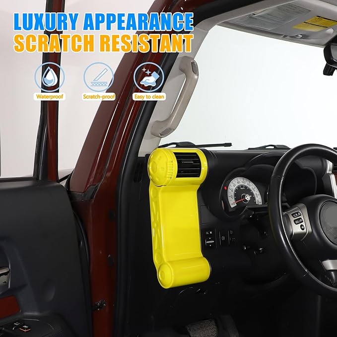 Dashboard Side Air Outlet FrameABS Car Dashboard Side Air Outlet Frame Decorative Panel for Toyota FJ Cruiser (XJ10) 2007-2022 A/C Air Vent Kit Interior Accessories (Yellow)