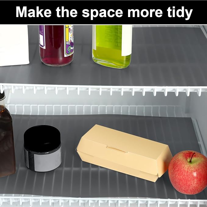 Barydat 8 Pcs Frosted Plastic Shelf Liner Waterproof Non Adhesive Shelf Mats for Wire Shelves Strength Wire Shelving Cover for Kitchen Shelving Unit Pantry Cabinet Storage (Dark Gray,12 x 48 Inch)