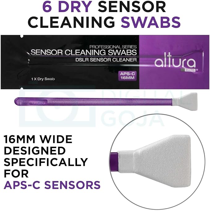 Altura Photo Camera Cleaning Kit - APS-C Lens & Sensor Cleaner with All-Natural Solution, 16mm Factory-Sealed Swabs, Pen, Blower, Brush, Cloths & Hard Case for Canon Nikon Sony DSLR Mirrorless
