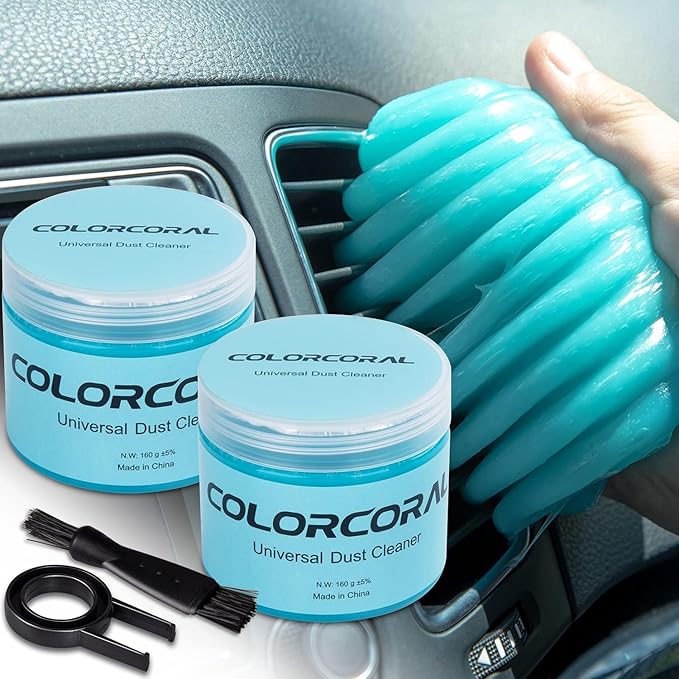 COLORCORAL 4-in-1 Car Vacuum Handheld 16000Pa Brushless Motor Car Vacuum with Cleaning Gel for PC, Tablet, Phone,Car