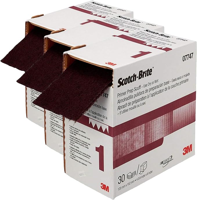 Cubitron Scotch-Brite Primer Prep Scuff 07747, 4-3/4 in x 15 ft (Pack of 3)