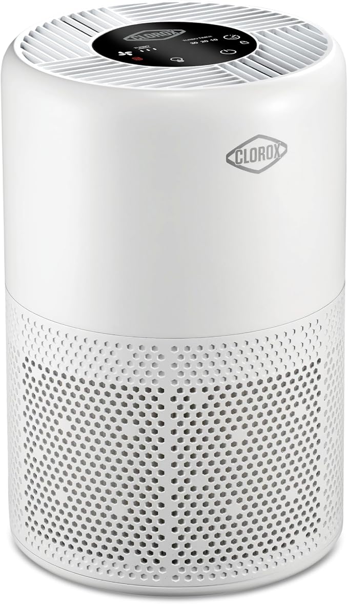 Clorox Turbo Air Purifiers for Home, True HEPA Filter, Quickly Cleans Small Rooms Up to 613 Sq Ft, Reduces 99.9% of Mold, Viruses, Wildfire Smoke, Allergens, Pet Allergies, Dust, Whisper Quiet