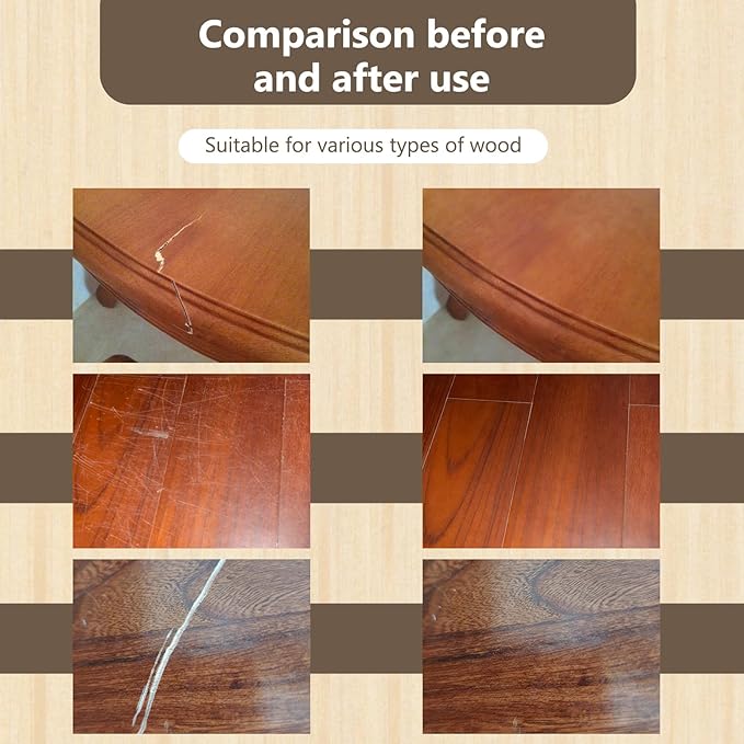 Nugrain Wood Repair Kit, Furniture Scratch Repair Paint for Wood Floor & Table, Easy-Fix Mark Eraser Paste for Engineered Wood, Restores Finishes on Cabinets, Doors (2)
