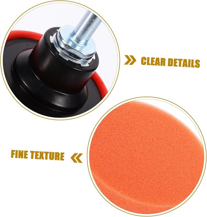 ULTECHNOVO 1set Self-Adhesive Polishing Pads for Drill Buffing Wheel Kit for Car Waxing Includes Variety of Buffing Sponges and Flat Waxing Pads Auto