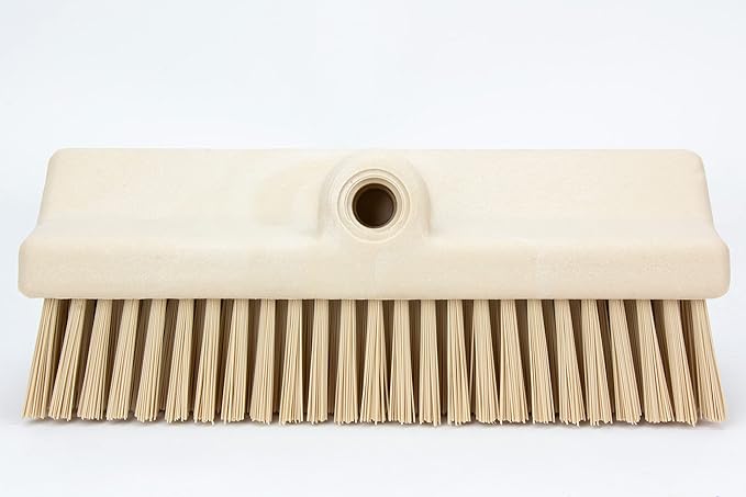 SPARTA 40423EC25 Plastic Floor Scrub Brush, Wall Brush, Equipment Brush With Nonabsorbent Bristles For Industrial Kitchens, Hospitals, Commercial Cleaning, 4 Inches, Tan
