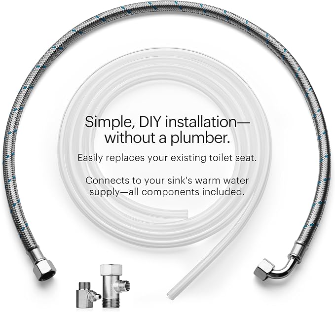 Brondell Swash Bidet Toilet Seat, Non-Electric, Dual Temperature, Fits Round Toilets, White – Dual Nozzle System – with Easy Installation