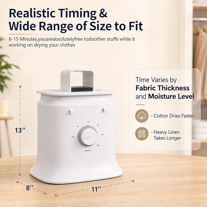 Portable Automatic Garment Dryer & Ironing Machine, Hands-Free Clothes Wrinkle Remover with Hot Air, Fast Drying for Shirts and Pants, Space-Saving Apartment & Dorm Essentials