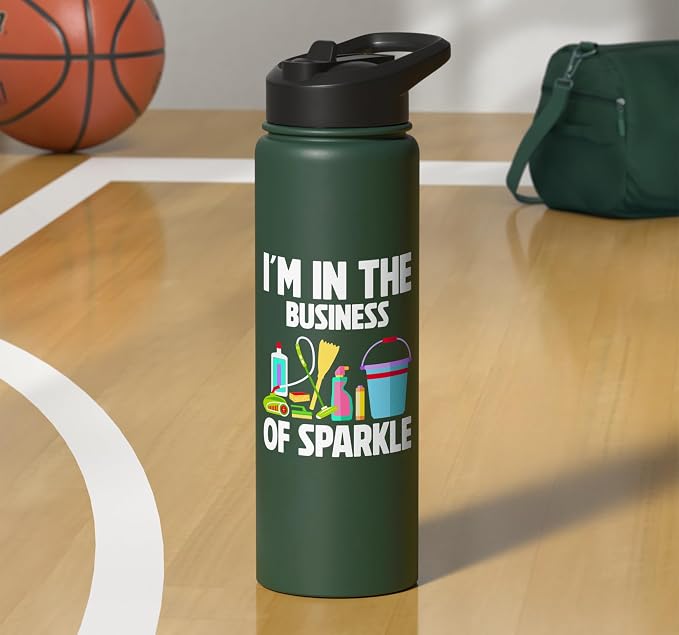 Im in the Business of Sparkle Cleaning Stainless Steel Insulated Water Bottle