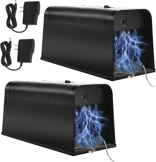 2026 Upgraded Electric Mice Trap Rat Traps Electronic Mouse Traps Zapper, High Voltage No-Touch Rodent Zapper Indoor for Home, Living Rooms, Kitchens, Garages, Reusable Rat Trap Electric Shock(2Pack)