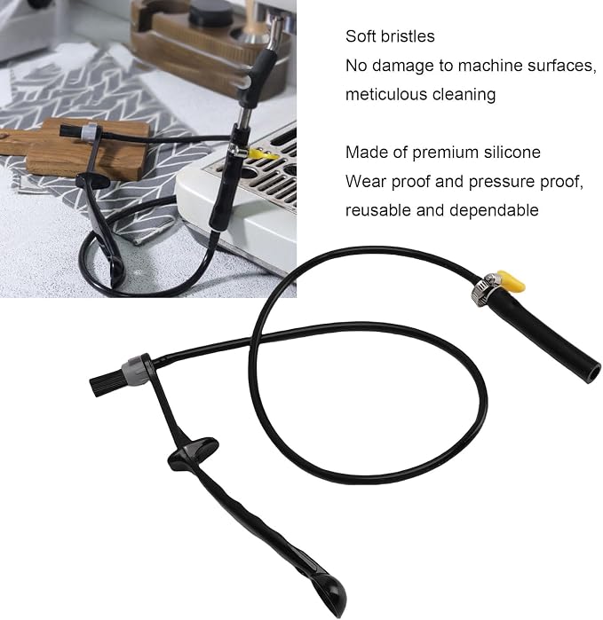 AYNEFY Steam Wand Descaling Brush Coffee Machine Brush Long Maintenance Tool Machines Steam Wand Cleaner 31.5 Inch Hose Scrubber for Replacement Supplies