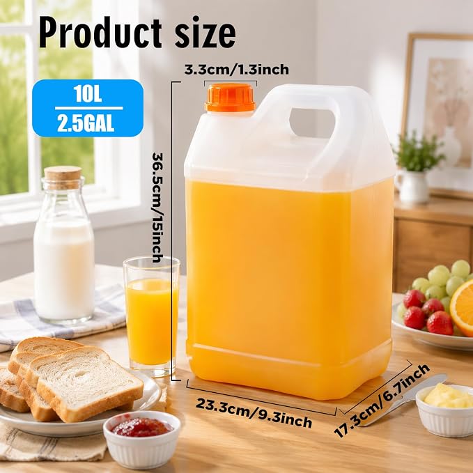 ASEVAT 2.5 Gallon Plastic Jug with Pump and 100ml Measuring Cup, Heavy-Duty Liquid Storage Container for Cleaning Supplies, Laundry Detergent, Bulk Liquids
