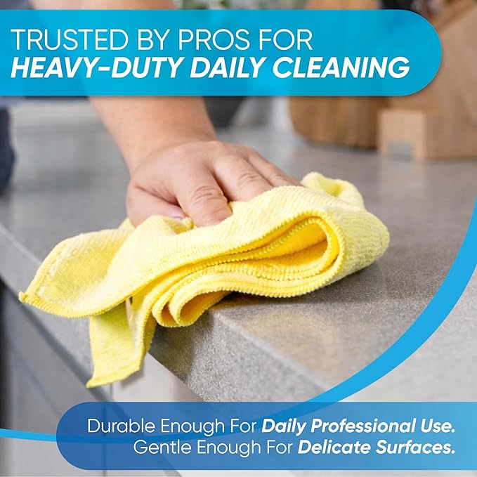 16" x 16" Economy All Purpose Microfiber Towels - 50 Pack (Green, 50 Pack)