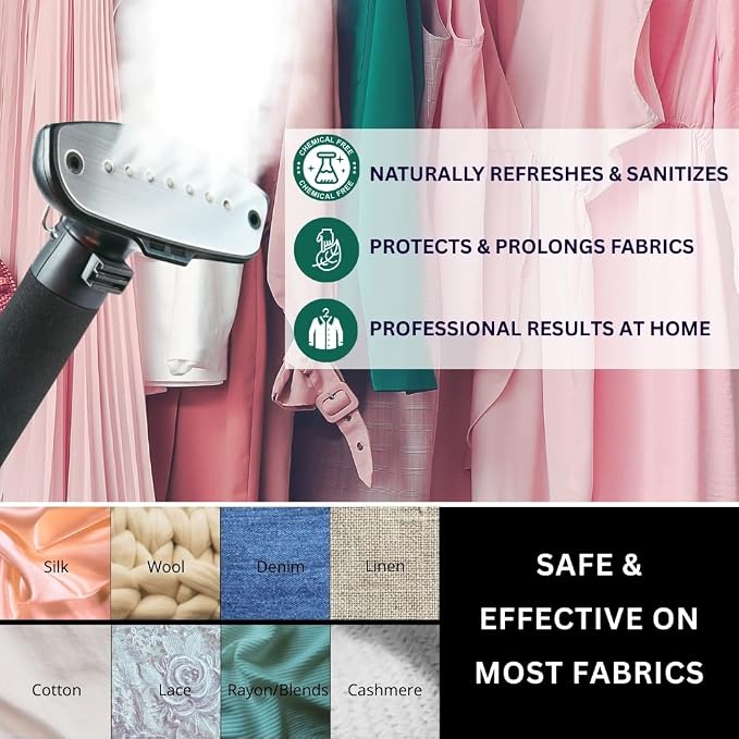 SALAV Deluxe Limited Edition Professional Series Dual Bar Garment Steamer with Foot Pedals & 3 Decalcifier Packets, Stainless Steel Plate, Retractable Cord, 1.8L Tank, 1500 watts, 60+mins of Steam