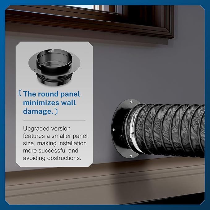 Hon&Guan 4In Dryer Vent Connector, Iron Twist Lock Dryer Vent Wall Plate and Insulated Flexible Duct 8FT with 2 Duct Clamps