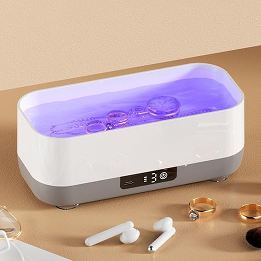 Brrnoo Jewelry Cleaner, Multifunctional Professional Efficient Electric Cleaner Machine with 3 Vibration Levels for Rings Glasses Makeup Brushes