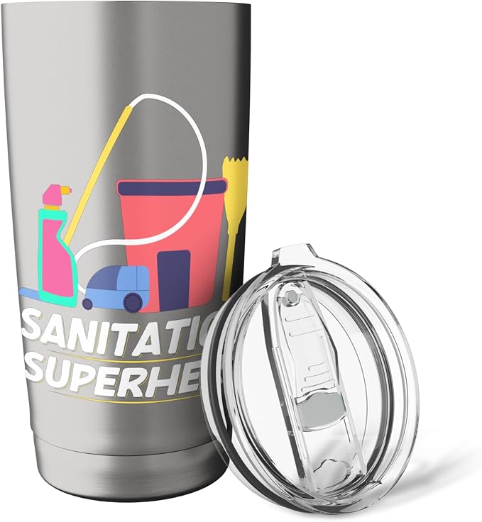 Sanitation Superhero Cleaning Stainless Steel Insulated Tumbler