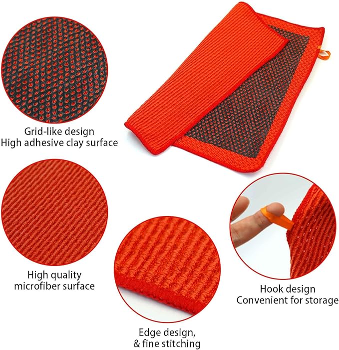 12 x 12 Inch Clay Towel Auto Detailing, Auto Detailing Clay Mitt 1 Pack 8.5x5.7 inches