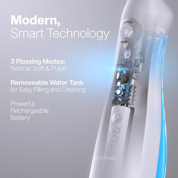 AquaSonic Aqua Flosser - Cordless Rechargeable Water Flosser for Teeth - Waterproof, Portable Oral Irrigator for Dental Cleaning with 5 Jet Tips – Braces Home Travel