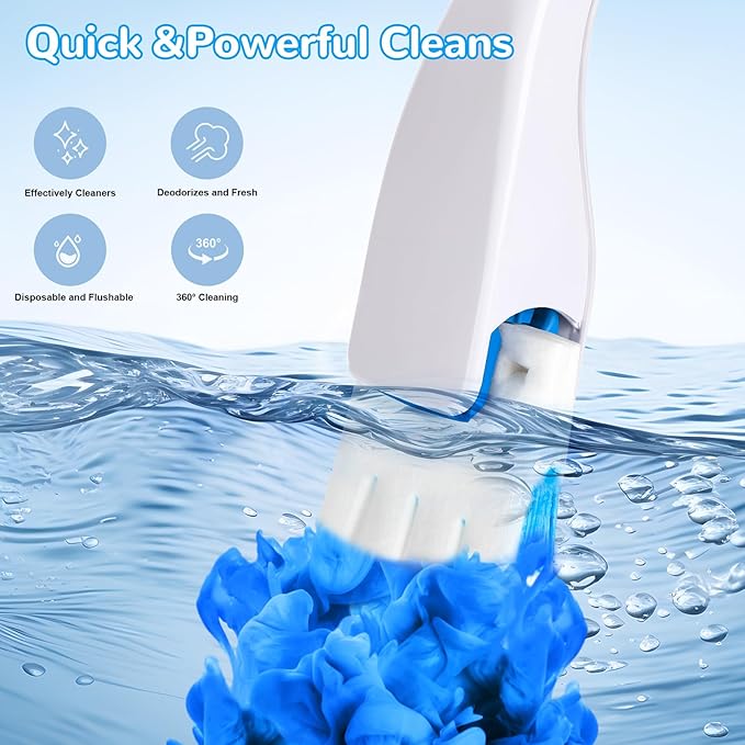 Effacera 72 Refills Flushable Toilet Refills, Disposable Toilet Bowl Paper Bulk, Fresh Toilet Brush Refill Pads for Toilet and Bathroom, Toilet Brush Accessories(No Handle)