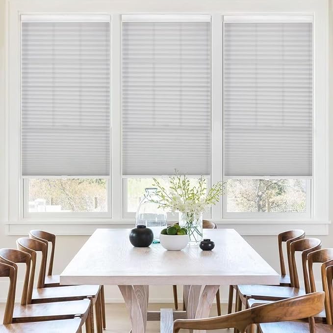 MYshade 1.5-Inch Cellular Cordless Light Filtering Shades, Honeycomb Window Blinds for Soft Daylight & Privacy, Thermal Insulation, Child Safe, Inside or Outside Mount (44" W x 72" H, Grey)