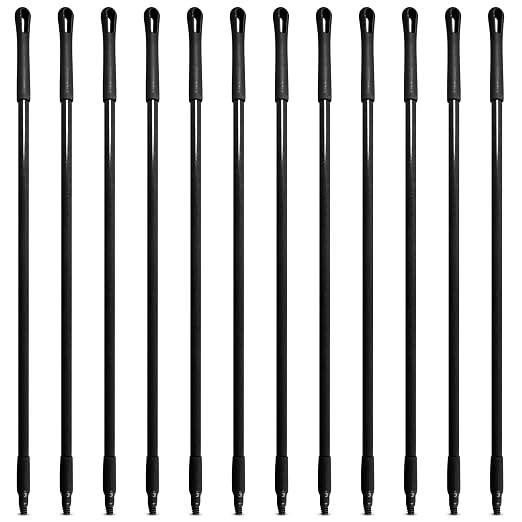SPARTA 48" Fiberglass Replacement Handle with 3/4" Acme Thread Tip, Polyester Veil Reinforced, Hanging Cap, Commercial Cleaning, Black (Pack of 12)