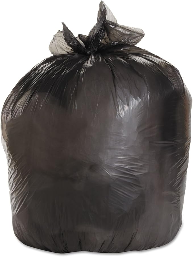 Boardwalk 3339H Medium-Grade Can Liners 33x39 33 Gal .50 Mil Black 25 Bags/RL 8 Rolls/CT