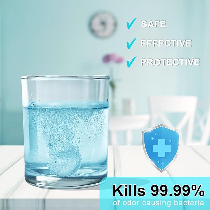Mysmile Retainer Cleaner with 120 Denture Cleaning Tablets, 3 Min Faster Denture Cleaner Removes Plaque, Odors, Stains from Aligner, Invisalign, Mouth Guard, Night Guard……