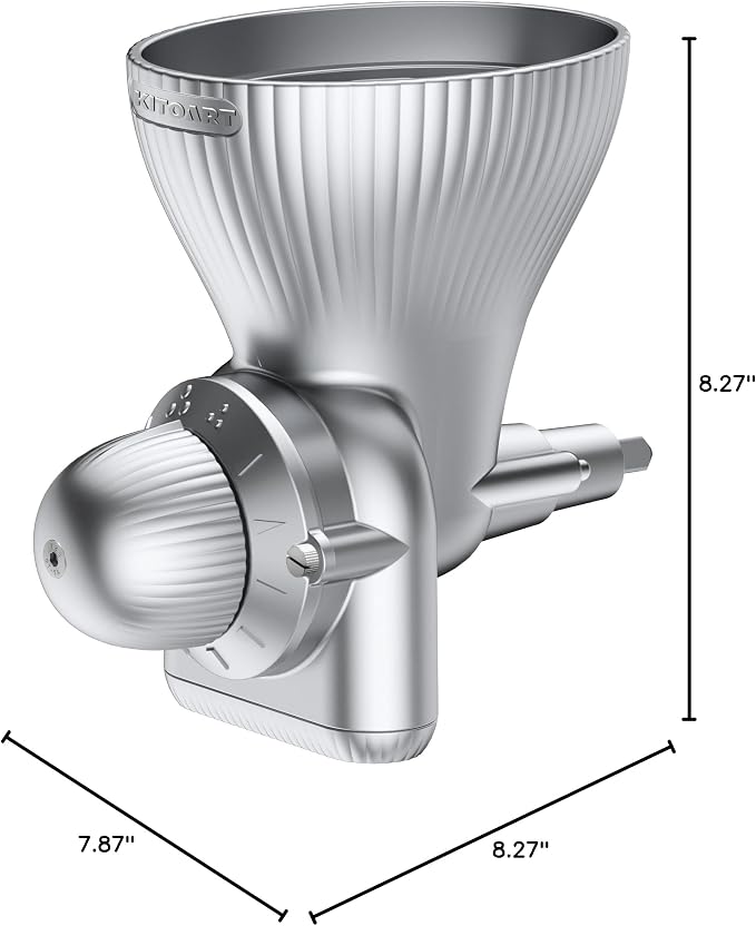All Metal Grain Mill Attachment for KitchenAid Stand Mixer with 12 Grind Level Flour Mill, Grain Mill Attachment Fit for Grinding Wheat, Corn, Oats, Buckwheat,Millet and Other Cereals